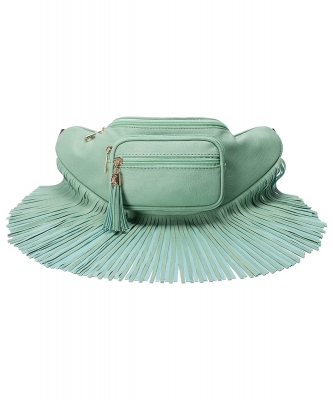 Fashion Fringe Tassel Fanny Pack Waist Bag KL088 TURQUOISE